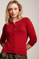 King Louie Cardigan Roundneck Cocoon - Icon Red Sophies.dk #farve_icon-red