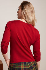 King Louie Cardigan Roundneck Cocoon - Icon Red Sophies.dk #farve_icon-red