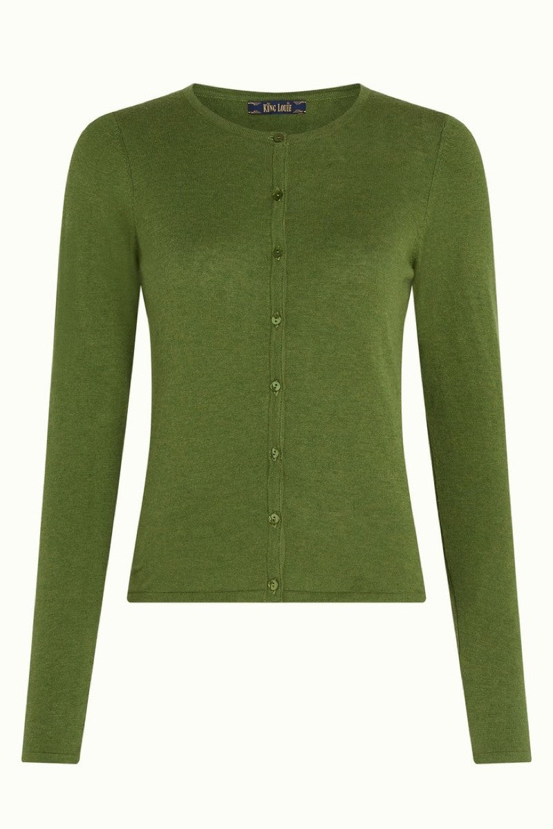 King Louie Cardigan Roundneck Cocoon #farve_posey-green