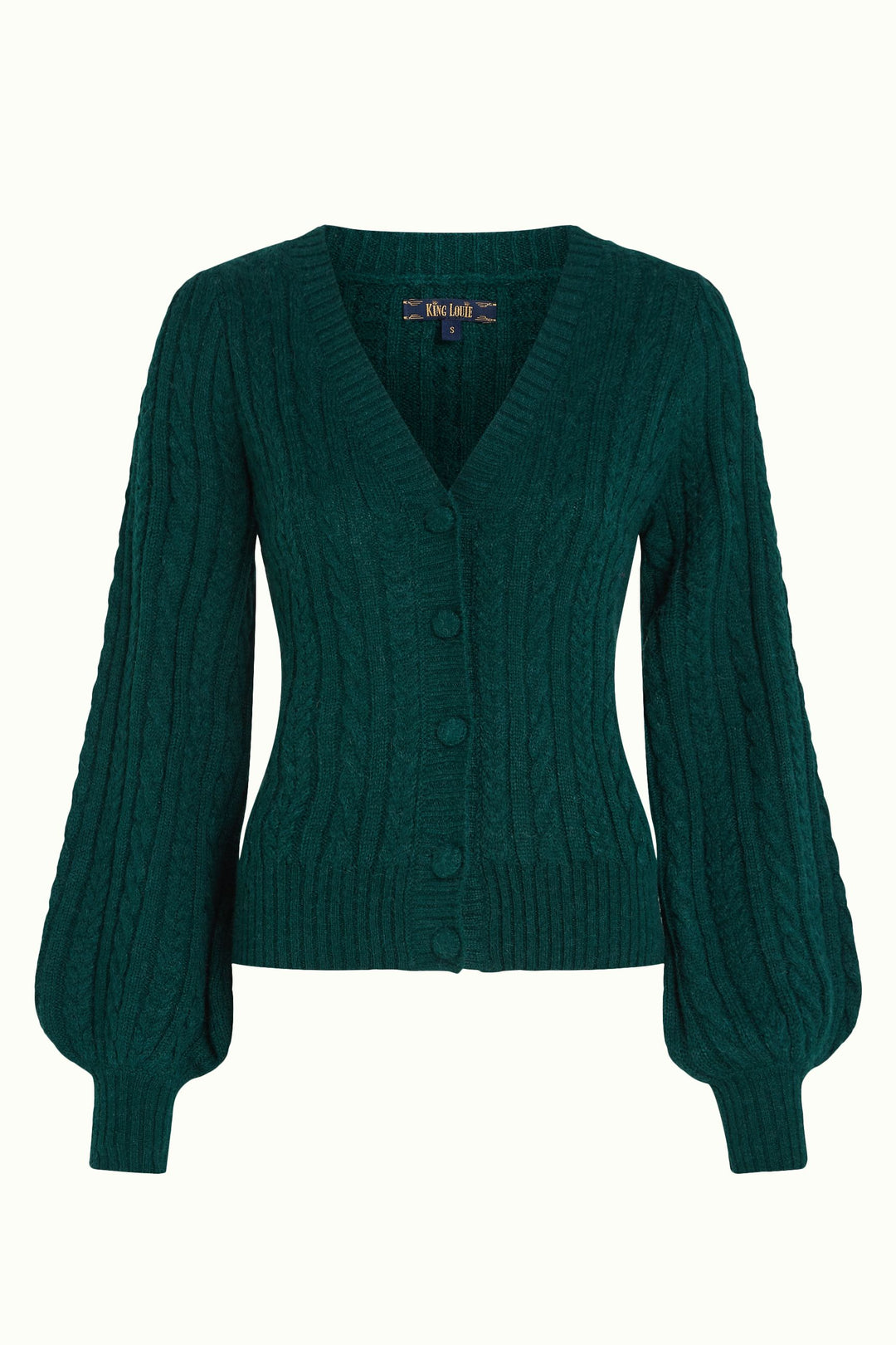 King Louie Cardigan V Farfalle #farve_pine-green