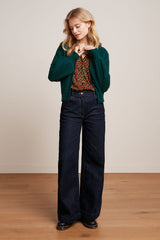 King Louie Cardigan V Farfalle #farve_pine-green