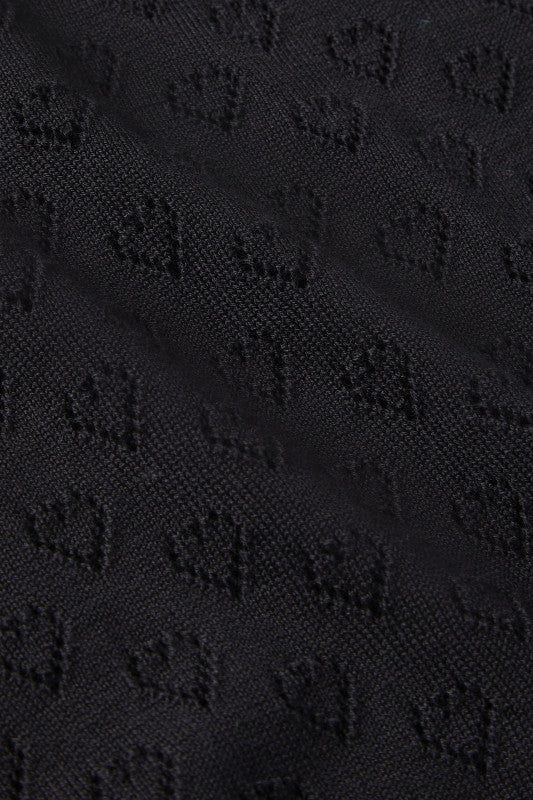 King Louie Cardigan V Heart Ajour Sort #farve_black