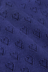King Louie Cardigan V Heart Ajour Dazzling Blue #farve_dazzling-blue