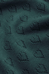 King Louie Cardigan V Heart Ajour Dragonfly Green #farve_dragonfly-green