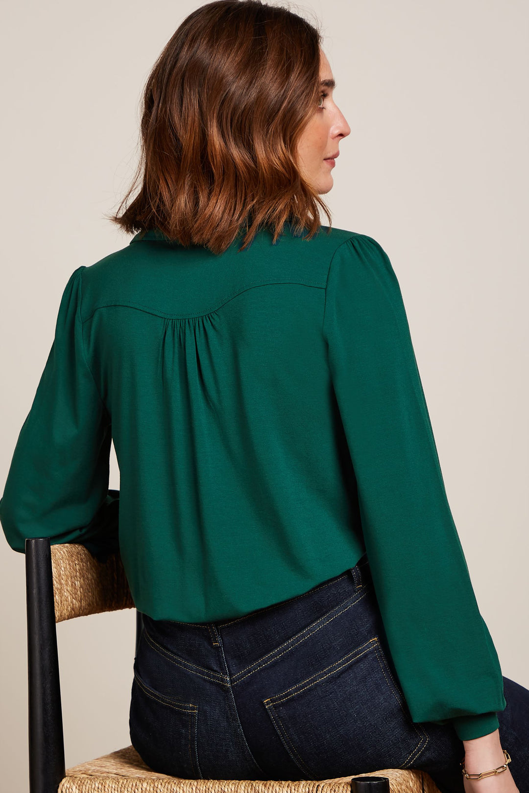 King Louie Carina Blouse Ecovero Urban Green #farve_urban-green