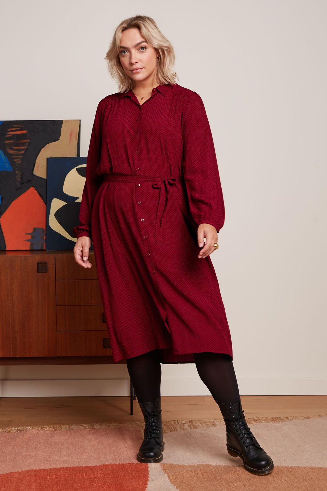 King Louie Carina Dress Piper #farve_cabernet-red