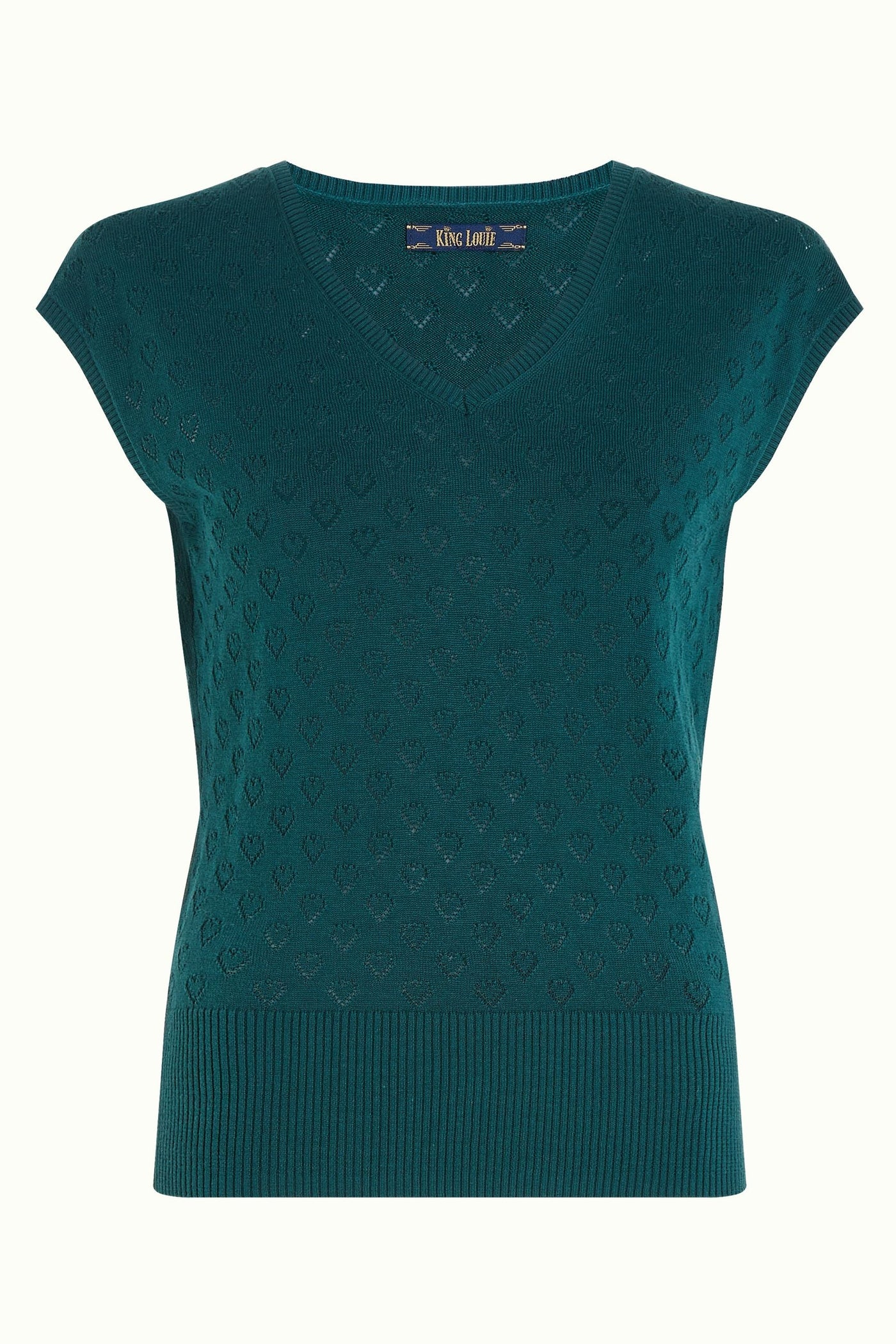 King Louie Deep V Top Heart Ajour #farve_dragonfly-green