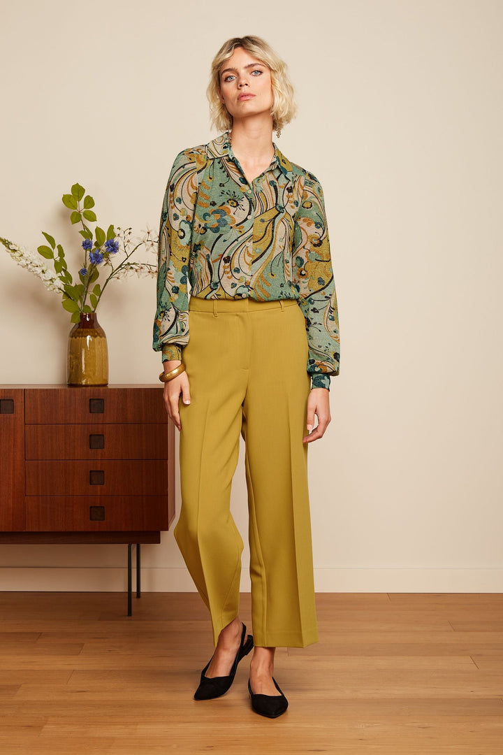 King Louie Frederica Pants Simonet Yellow #farve_sulphur-yellow