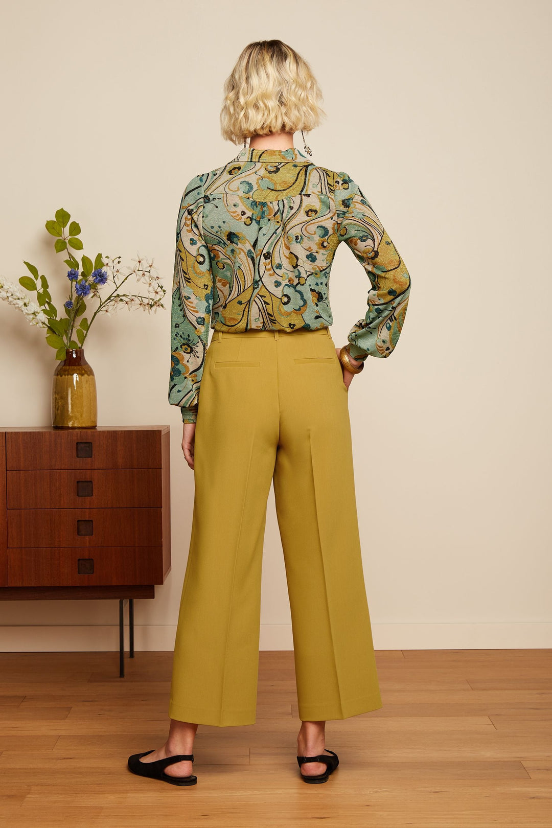 King Louie Frederica Pants Simonet Yellow #farve_sulphur-yellow