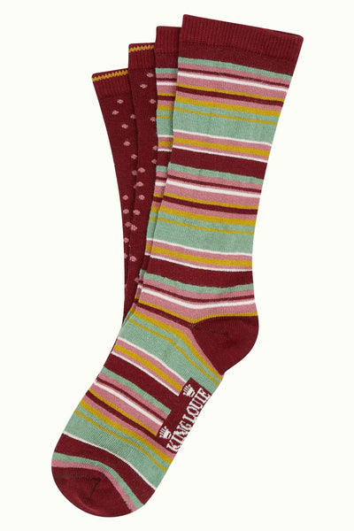 King Louie Gift Box Socks Quentin #farve_cabernet-red