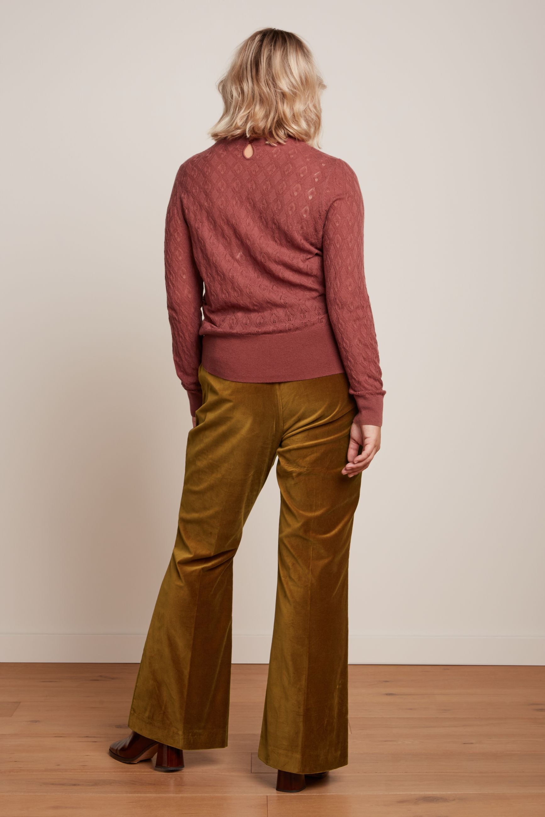 King Louie Marcie Flared Pants Uni Fargo #farve_golden-brown
