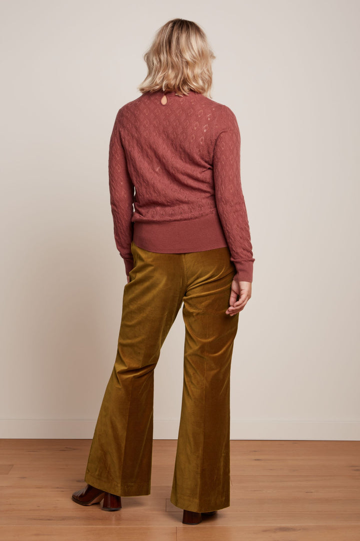 King Louie Marcie Flared Pants Uni Fargo #farve_golden-brown