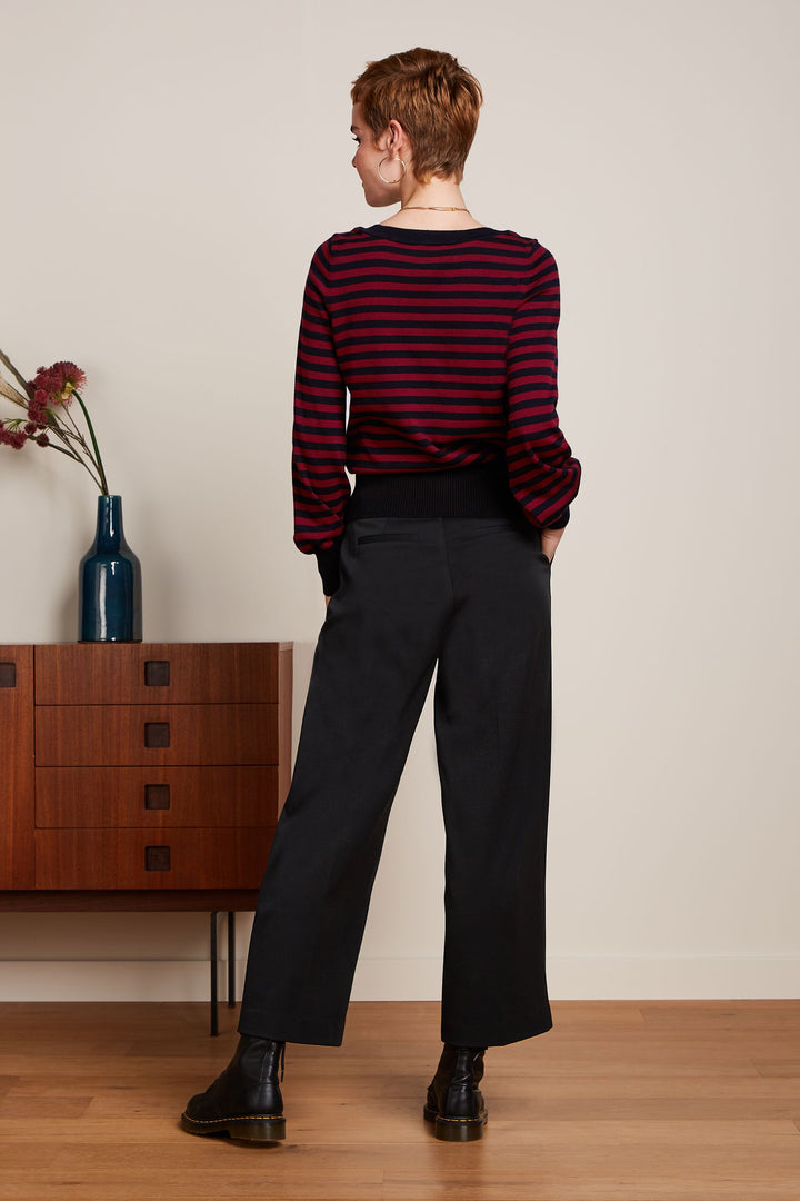 King Louie Marie Bell Top Loop Stripe #farve_cabernet-red