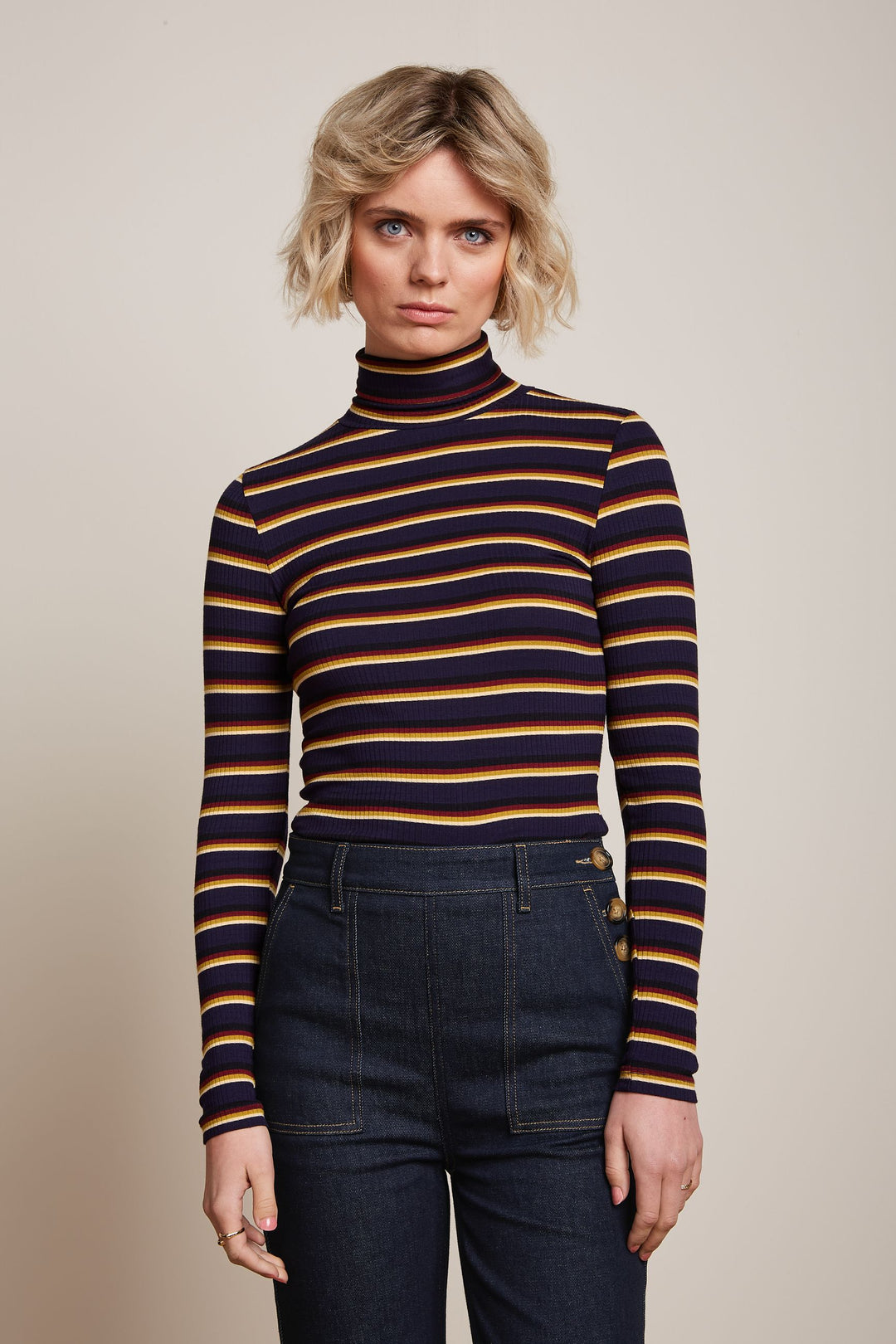 King Louie Rollneck Top Century Stripe