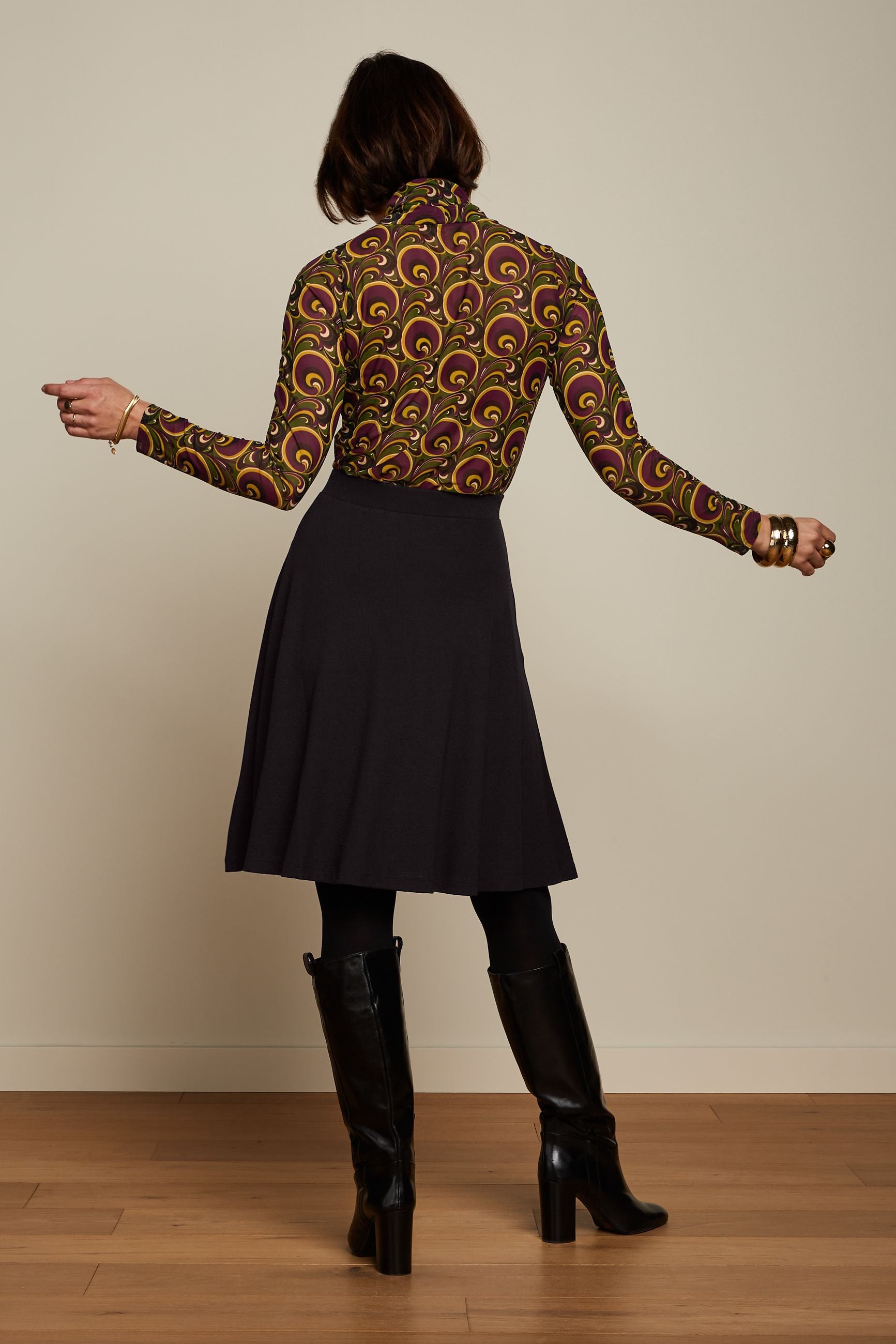 King Louie Serena Skirt Milano Crepe #farve_black
