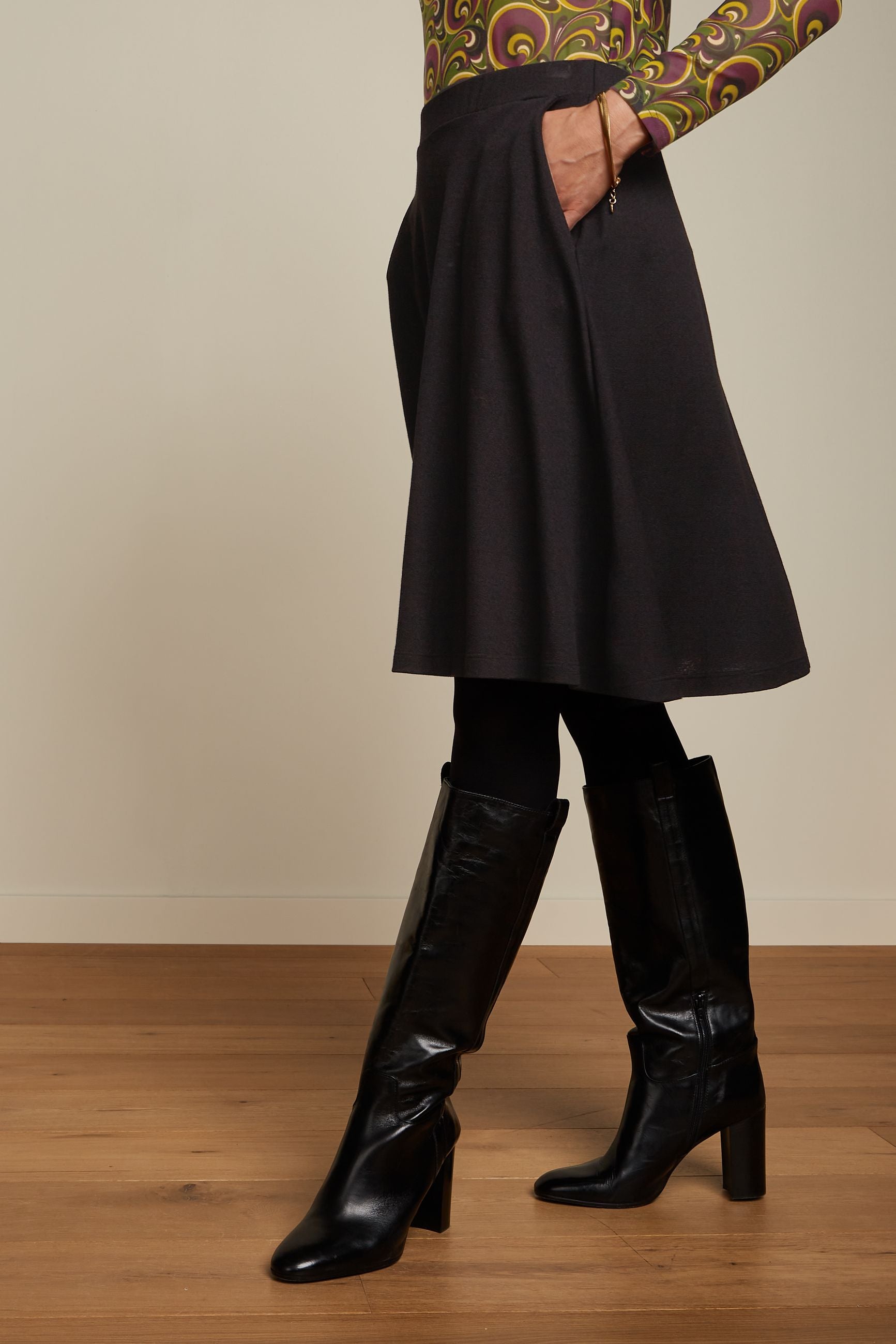 King Louie Serena Skirt Milano Crepe #farve_black