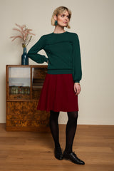 King Louie Serena Skirt Milano Crepe #farve_cabernet-red