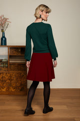King Louie Serena Skirt Milano Crepe #farve_cabernet-red