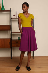 King Louie Serena Skirt Milano Crepe #farve_caspia-purple