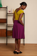 King Louie Serena Skirt Milano Crepe #farve_caspia-purple