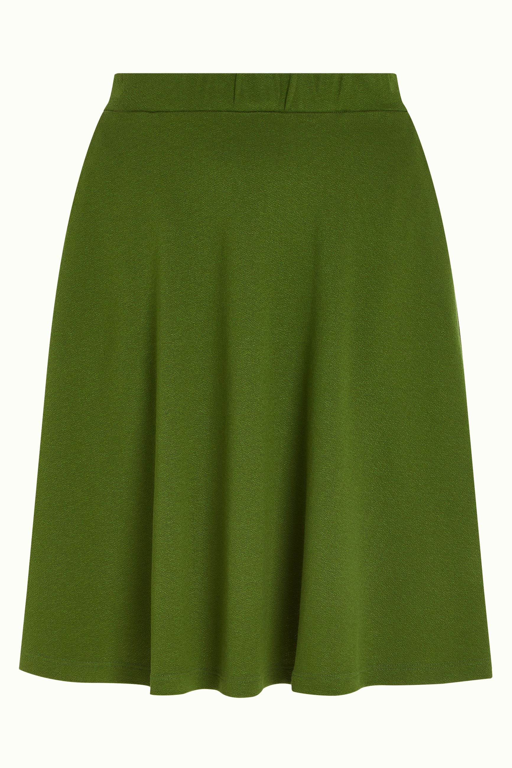 King Louie Serena Skirt Milano Crepe #farve_olive-green