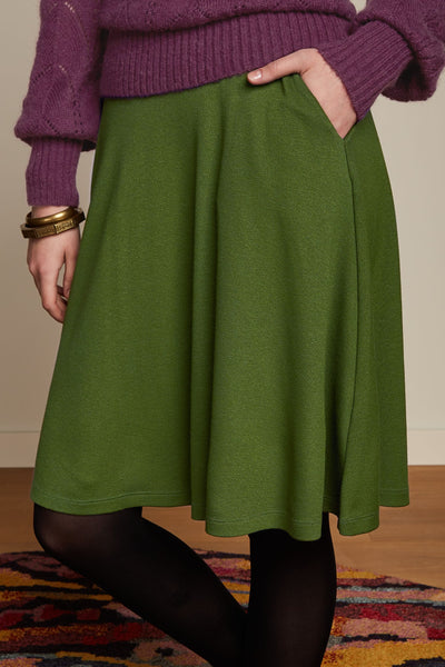 King Louie Serena Skirt Milano Crepe #farve_olive-green