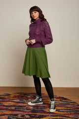 King Louie Serena Skirt Milano Crepe #farve_olive-green