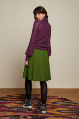 King Louie Serena Skirt Milano Crepe #farve_olive-green