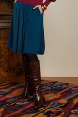 King Louie Serena Skirt Milano Crepe #farve_pond-blue