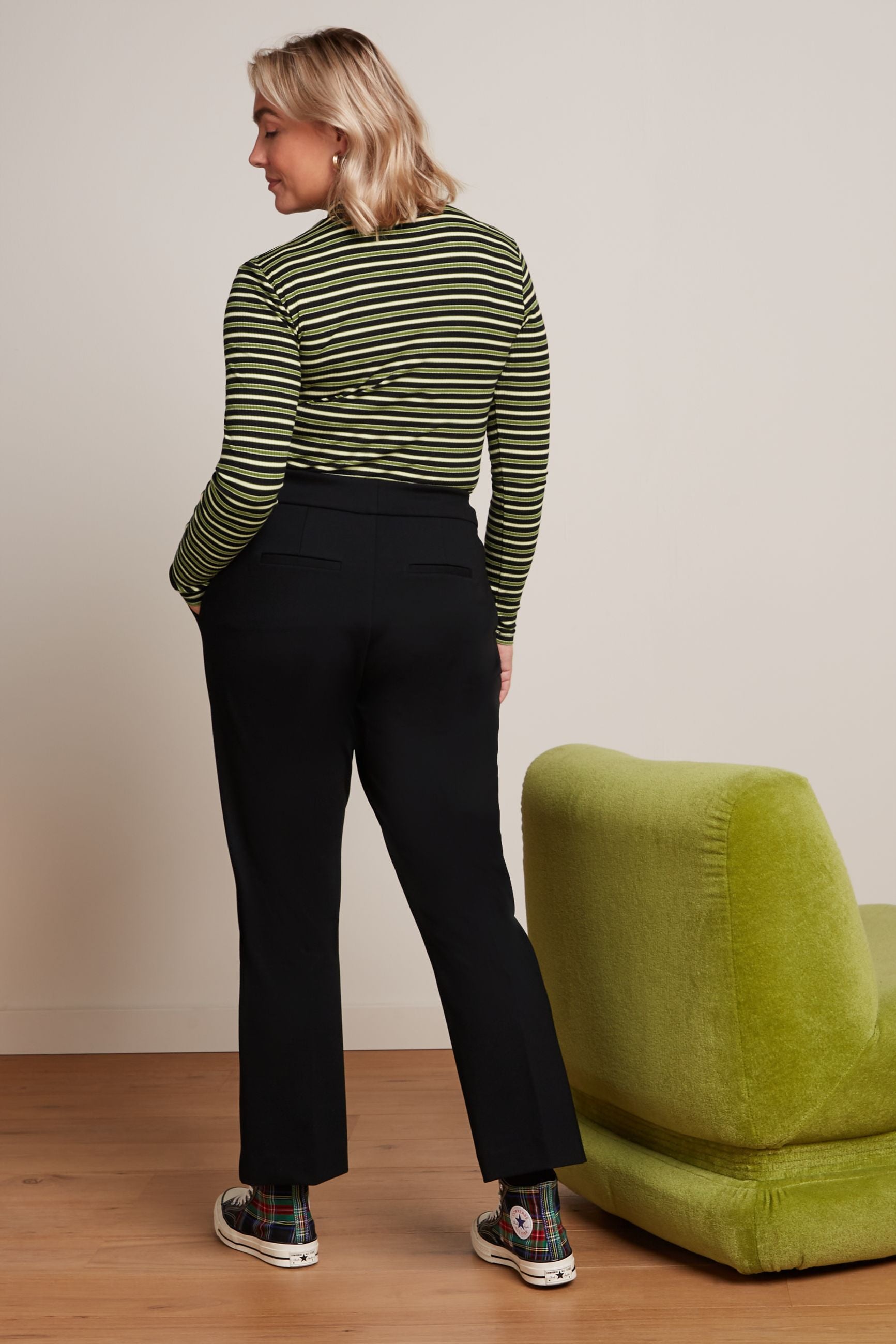 King Louie Turtle Top Pimm Stripe #farve_woodbine-green