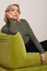 King Louie Turtle Top Pimm Stripe #farve_woodbine-green