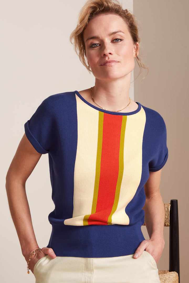 King Louie Ann Top Lido Beacon Blue #farve_beacon-blue