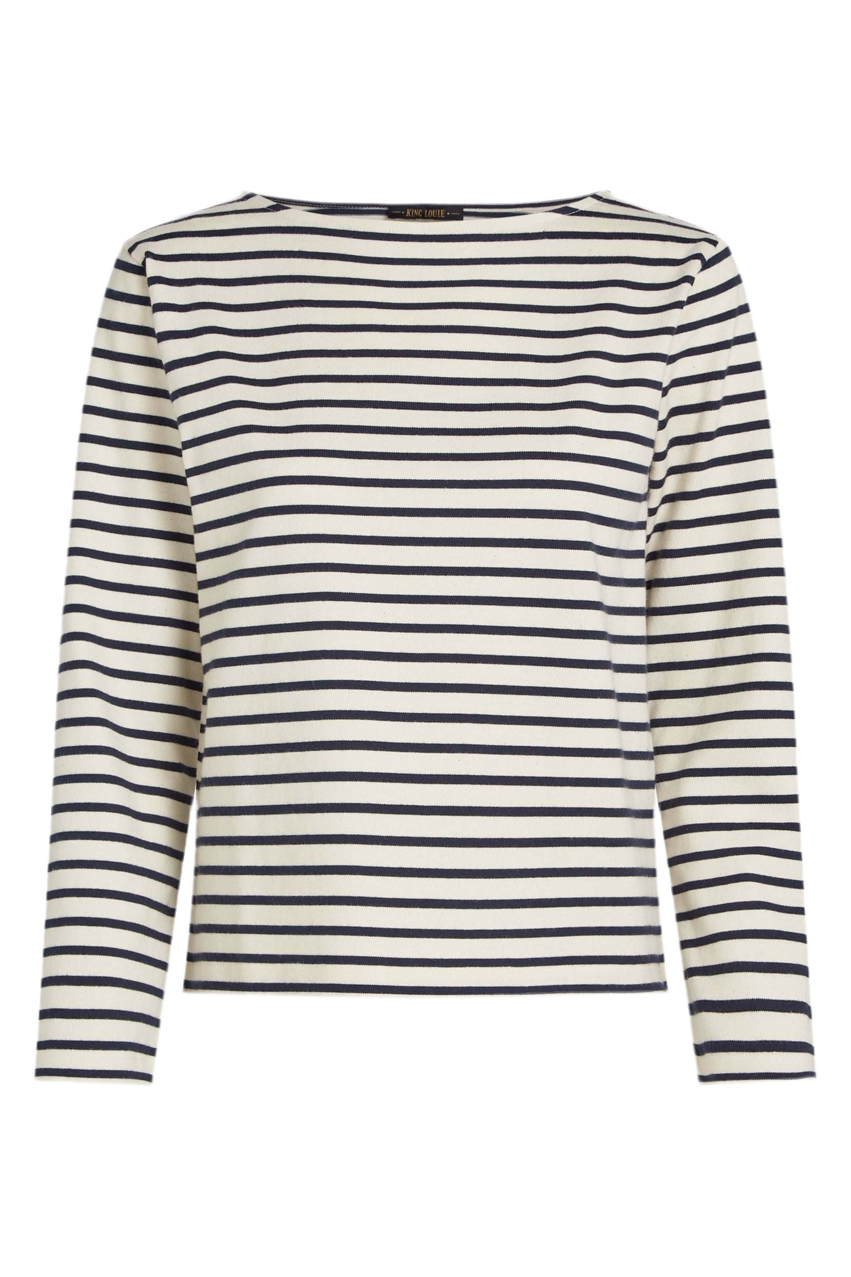King Louie Boatneck Top Britney Stripe #farve_evening-blue