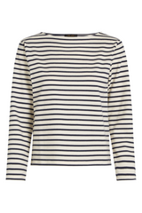 King Louie Boatneck Top Britney Stripe #farve_evening-blue
