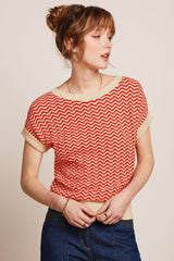 King Louie Boatneck Top Tide #farve_fire-red