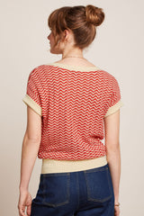 King Louie Boatneck Top Tide #farve_fire-red