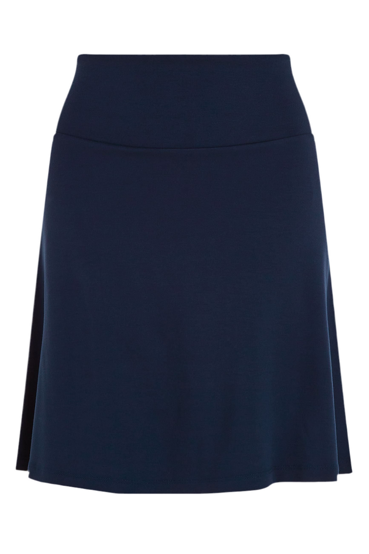 King Louie Border Skirt Milano Uni - Mørkeblå Evening Blue-King Louie-Sophies.dk #farve_evening-blue