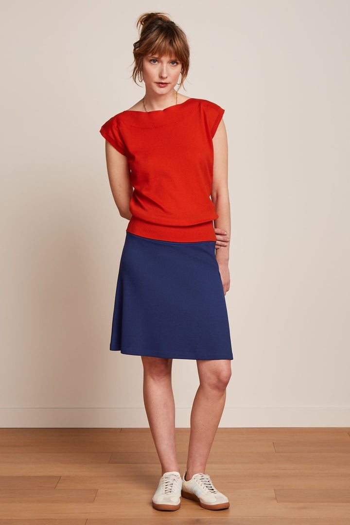 King Louie Border Skirt Milano Uni #farve_beacon-blue