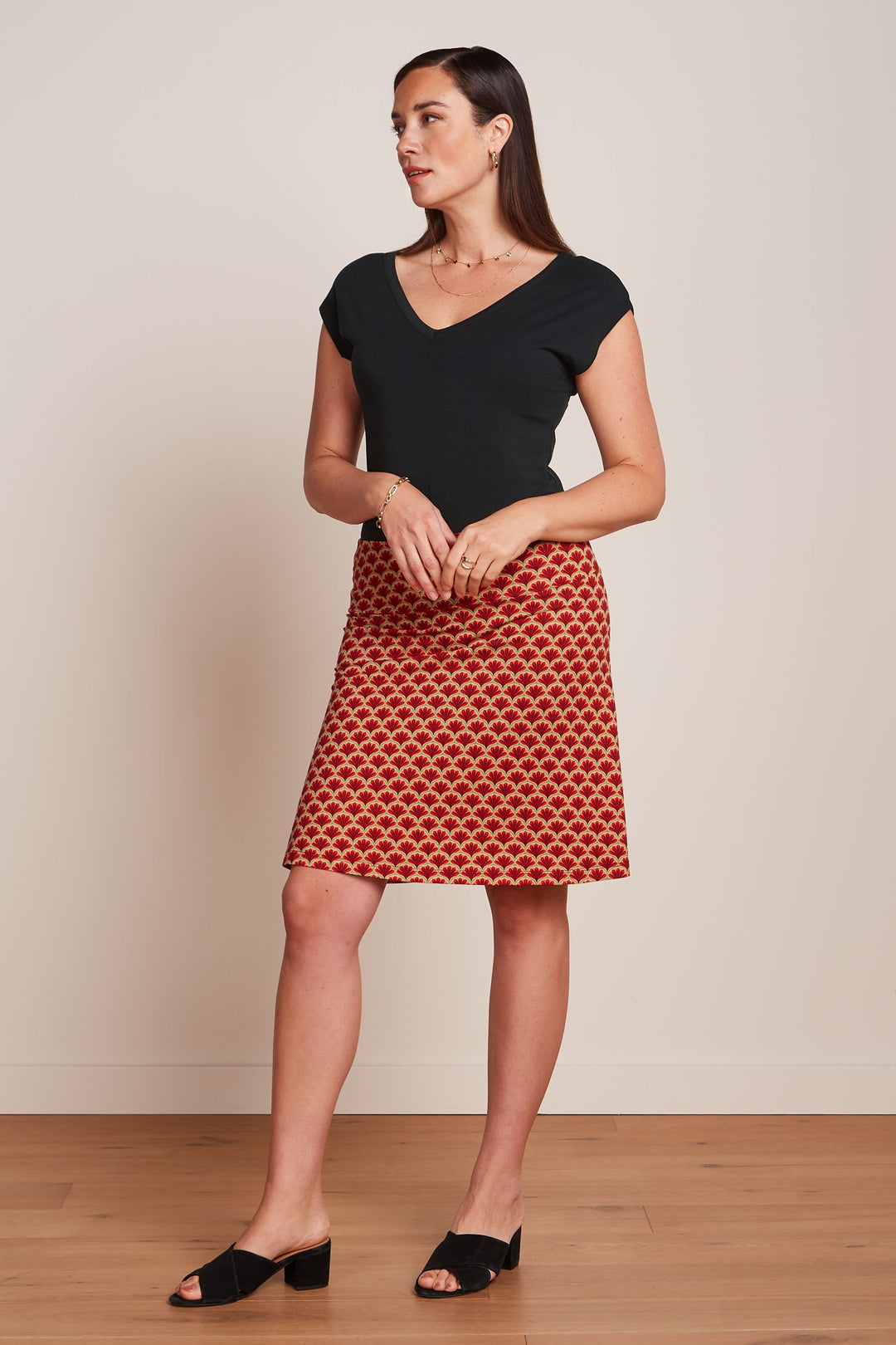 King Louie Border Skirt Touche #farve_true-red