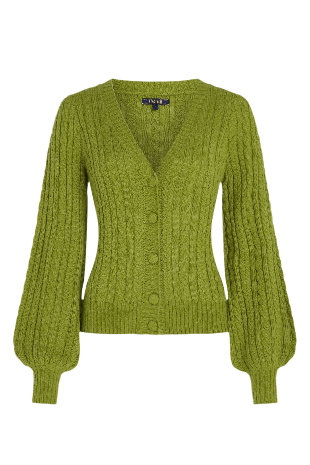 King Louie Cardigan V Farfalle #farve_guacemole