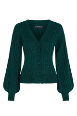 King Louie Cardigan V Farfalle #farve_pine-green