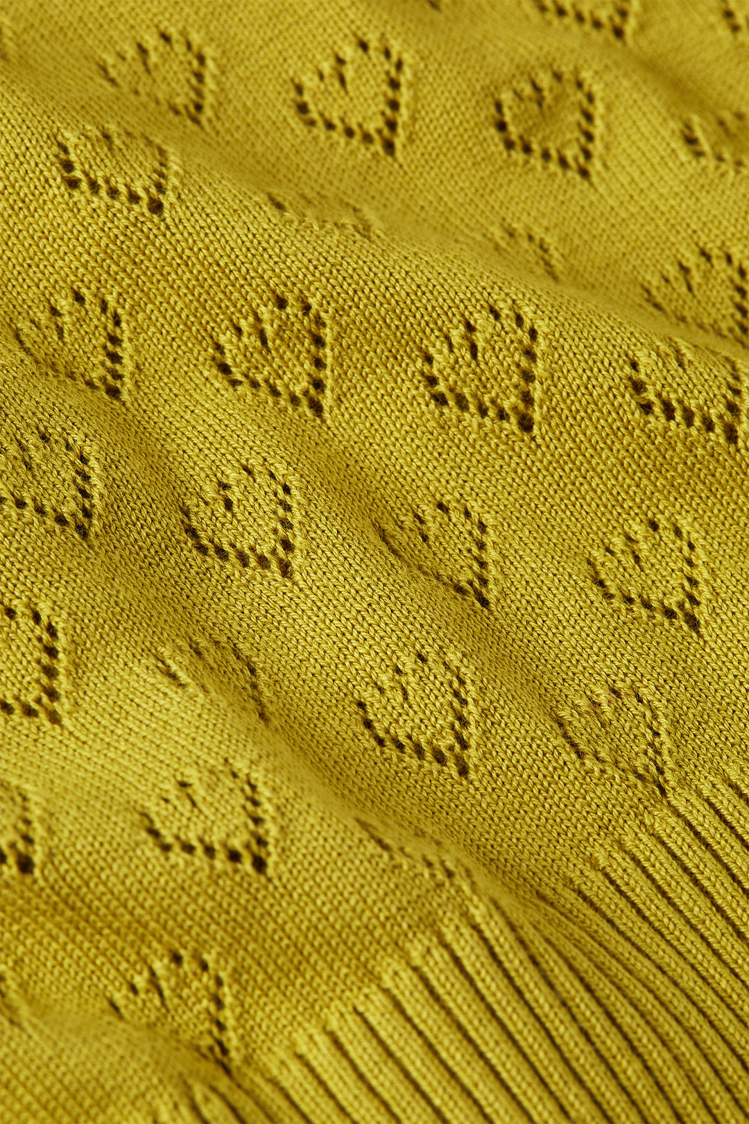 King Louie Cardigan V Heart Ajour #farve_spring-yellow