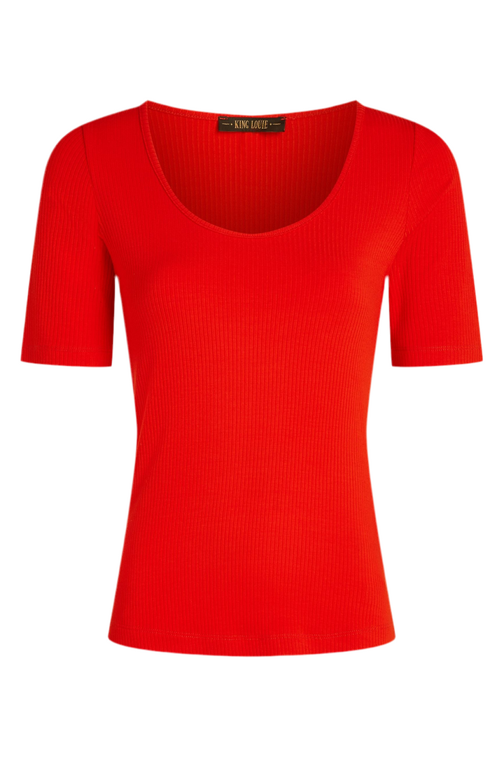 King Louie Carice Top Uni Rib #farve_spicy-orange