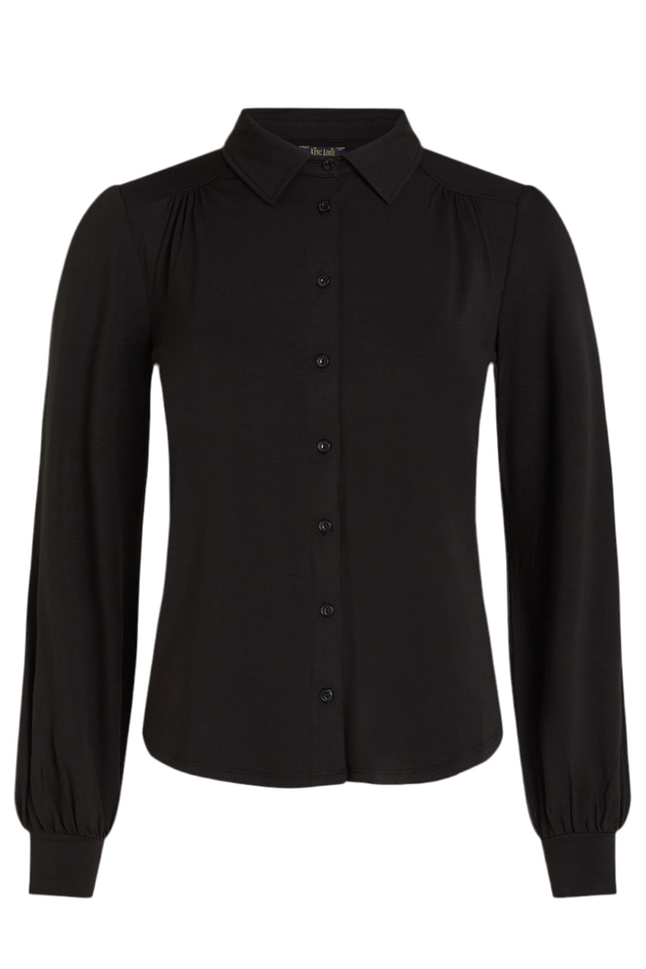 King Louie Carina Blouse Ecovero Black #farve_black