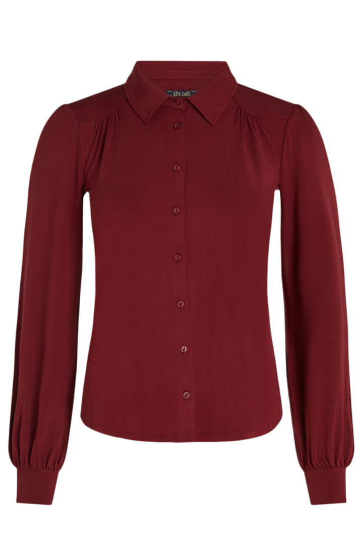 King Louie Carina Blouse Ecovero Cabernet Red #farve_cabernet-red