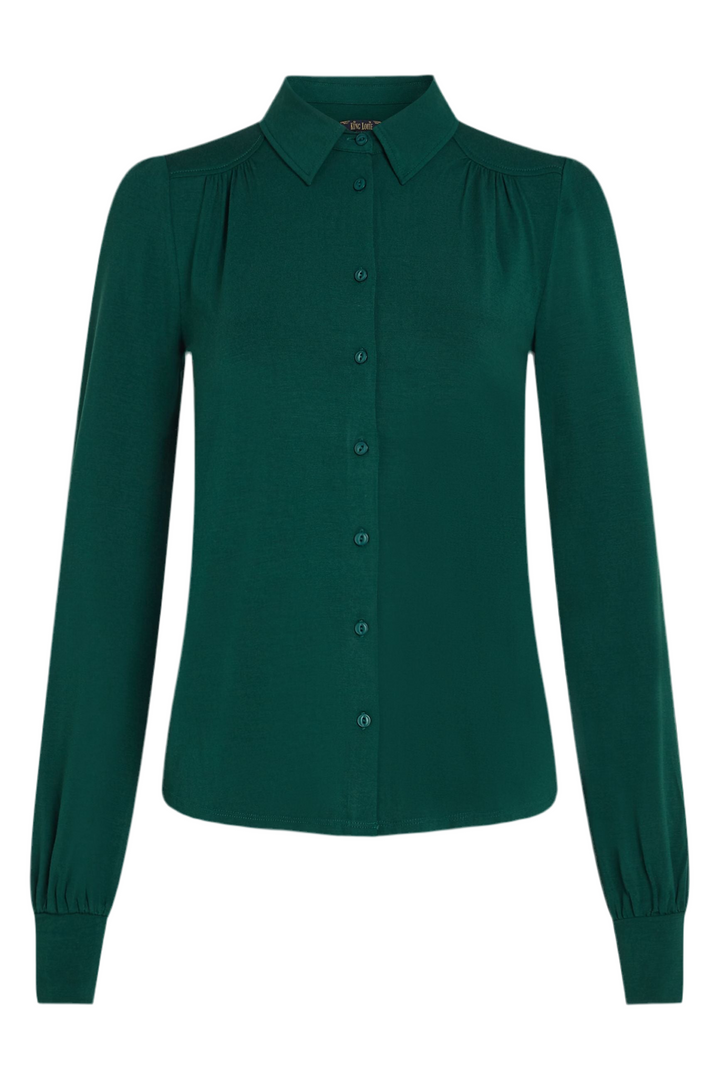 King Louie Carina Blouse Ecovero Urban Green #farve_urban-green