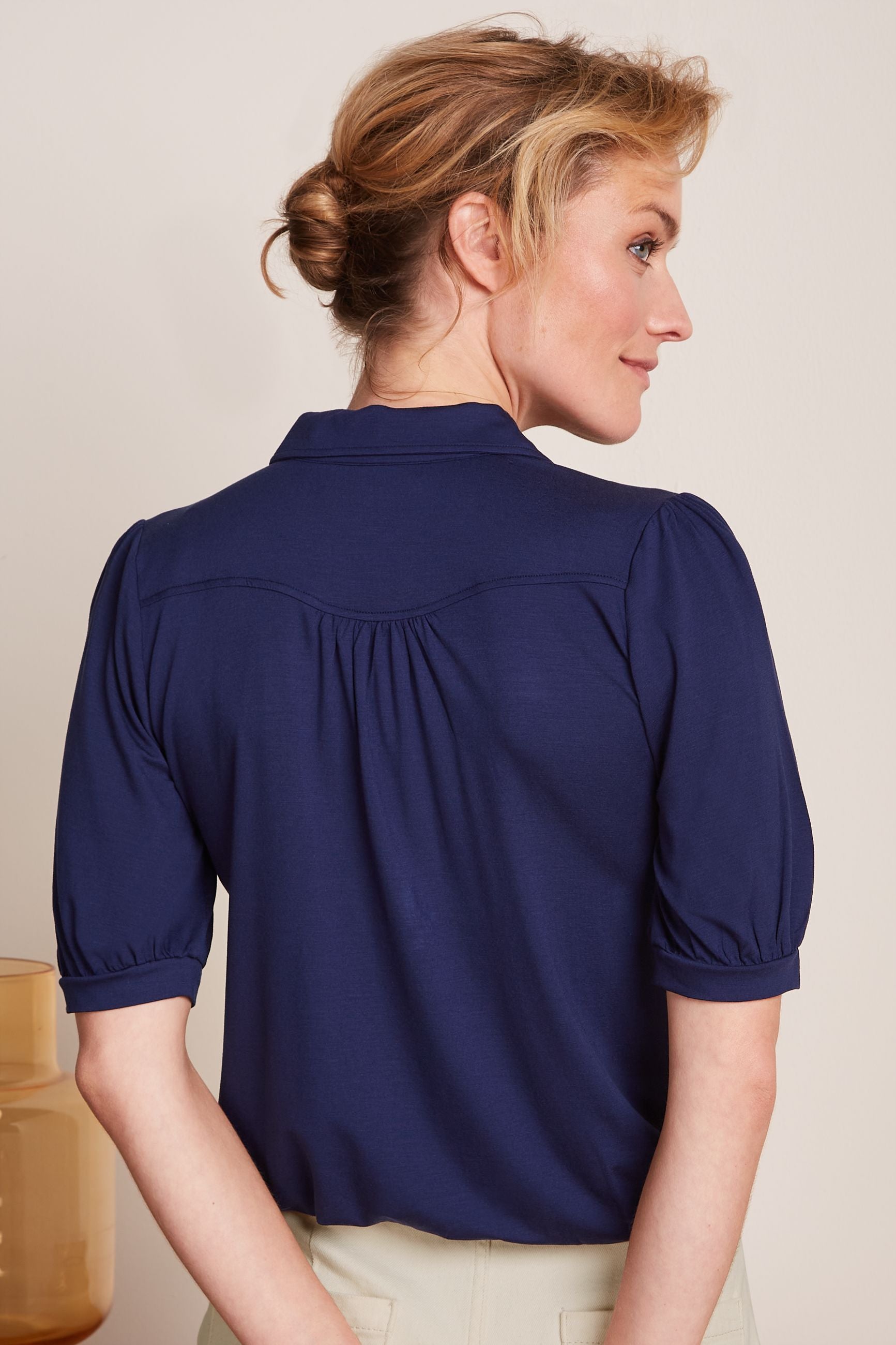 King Louie Carina Blouse Viscose Light #farve_beacon-blue