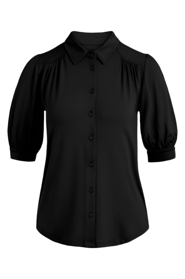 King Louie Carina Blouse Viscose Light #farve_black