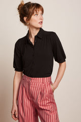 King Louie Carina Blouse Viscose Light #farve_black