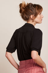 King Louie Carina Blouse Viscose Light #farve_black